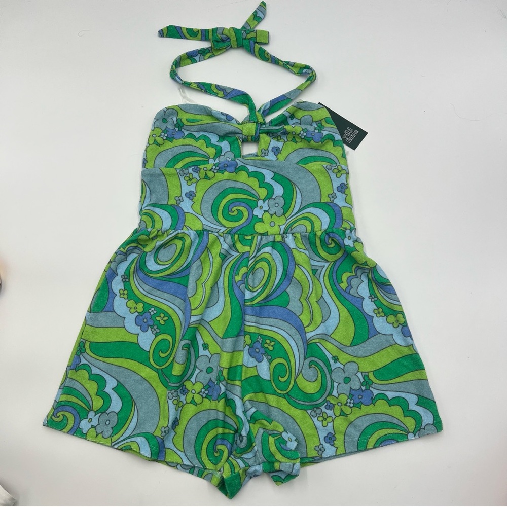 Wild Fable XS Blue Swirl Terry Cloth Shorts Romper Beach Pool Cover-Up NEW!!